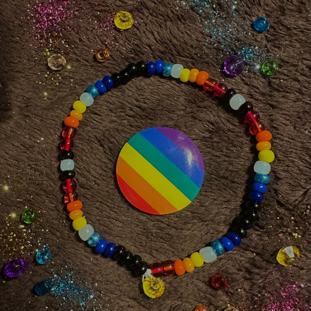 Rainbow pride beaded bracelet